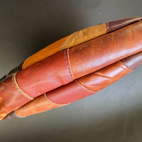 Vintage Leather Patchwork Leather Clutch Purse - Picture 8 of 16